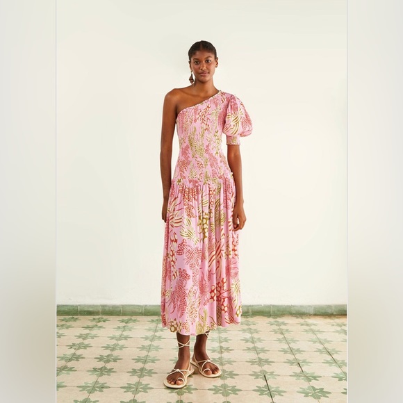 FARM Rio Dresses & Skirts - Farm Rio Pink Mixed Lobsters Midi Dress